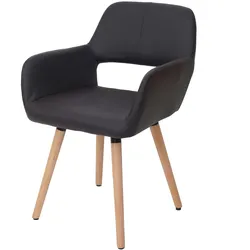 Mendler Esszimmerstuhl HWC-A50 II, Stuhl Küchenstuhl, Retro 50er Jahre Design ~ Kunstleder, braun, helle Beine