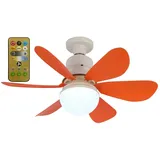 BomKra Deckenleuchte mit Ventilator und Fernbedienung,30W Deckenventilator mit Beleuchtung,3 Geschwindigkeiten,3 Modi Dimmbar,Timer,LED Deckenventilator mit Lampe für Schlafzimmer (Rot)