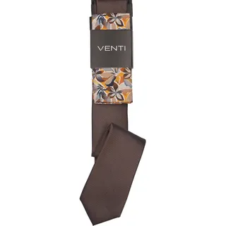 Venti Krawatte und Einstecktuch in braun, | Gr.: onesize
