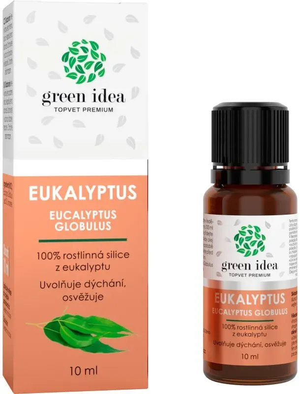 Green Idea Eukalyptus 100% ätherisches Öl zur Unterstützung einer normalen Funktion der Atemwege 10 ml