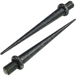 Gardinenstangen-Endstück Endstück, Endknopf Spitze „Esperanca“ für 16 mm Stangen, Liedeco, Gardinenstangen, (2-St), Endstück, Endknopf schwarz|silberfarben