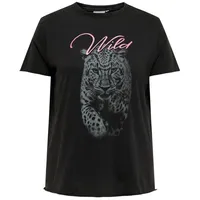 ONLY CARMAKOMA Damen T-Shirt Rundhals Kurzarm Print Curvy Plus