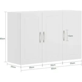 SoBuy FRG231-L-W Hängeschrank 90 x 60 x 30 cm Weiß