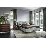 JVmoebel Schlafzimmer-Set, Bett Schlafzimmer Set Luxus Betten Möbel 2x Nachttisch 3tlg grau