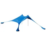 Strandwerk Strandmuschel Premium Lycra Strandzelt Pop-Up mit Alu-Stangen & Sandankern, Personen: 4 blau