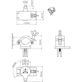Vogel's PUC 1051 Traversenadapter Silber