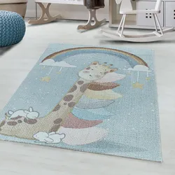 Kinderteppich AYYILDIZ TEPPICHE "LUCKY 3612", blau, B:160cm H:11mm L:230cm, Polypropylen (PP), Teppiche, Kinder Giraffe Motivteppich