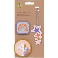 Lässig Anhänger und Patches Set (3 Stk.) mit Druckknopf/School Patches Set Unicorn