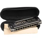 Cascha Master Edition Blues Harmonica, hochwertige Mundharmonika in D-Dur mit Soft Case und Pflegetuch, Blues Organ