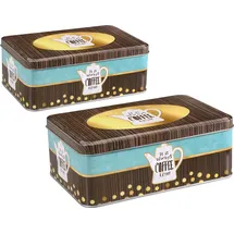 tea & home e.U. Keksdose Set braun rechteckig 19,0 x 12,6 x 7,0 cm 2-teilig