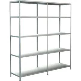 SCHULTE Regalwelt Schulte Set 1 Steckregal und 1 Anbauregal Weiß 200 cm x 180 cm x 50 cm