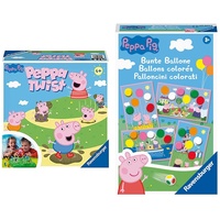 Ravensburger 20608 - Peppa Pig Lotti Karotti, Spiele-Klassiker mit den Serienhelden aus Peppa Pig & Mitbringspiel 20853 Peppa Pig Bunte Ballone Lustiges Farbwürfelspiel für Kinder ab 3 Jahren