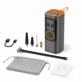 Tekoo Akku-Luftpumpe Kabelloser Kompressor 150 PSI für Auto & E-Bike, 6000mAh Powerbank, Kabellos, 150 PSI Druck, USB-C Powerbank, Metallanschluss schwarz