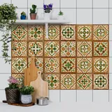 Fliesenaufkleber 10X10CM Grün Klebefliesen Küche Selbstklebende Fliesen,Fliesenaufkleber Bad Küche,Fliesen Selbstklebend,Wasserdicht Küchenfliesen Überkleben