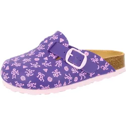 Pantolette lila Mädchen Pantolette Bioline Clog Kids malvenfarben|violett 36