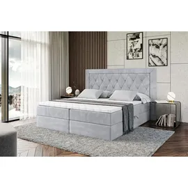altdecor BOXBETT mit H3-Matratze und Lattenrost - NOEL - 160x200 Hellgrau