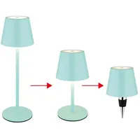 GLOBO Außenleuchte Tischlampe Akku Tischleuchte Touchdimmer Flaschenaufsatz cct, minze,