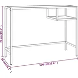 vidaXL Computertisch Schwarz Marmor 100x36x74 cm Hartglas