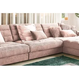 KAWOLA Ecksofa XL Lana Cord Recamiere rechts rosa