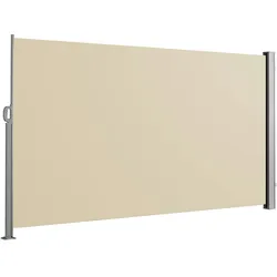 SVITA Seitenmarkise ausziehbar Sichtschutz Balkonmarkise Sichtschutz Sonnenschutz UV50+Terrasse 500x160 Beige