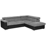 MID.YOU Wohnlandschaft Milla Grau/Schwarz ca. 252x217 cm