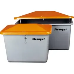 CEMO Streugutbox 1100 Liter ohne Entnahme grau/orange