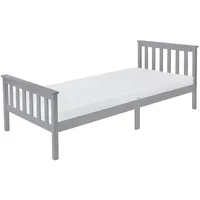 ML-Design Jugendbett ML-Design 90 x 200 cm Kiefer massiv grau