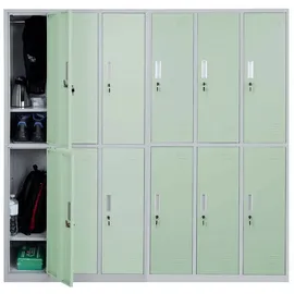MCW Schließfach Preston T829, Schließfachschrank Wertfachschrank Spind, Metall 12 Fächer