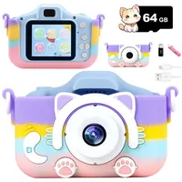 MOPUEA Digitalkamera Spielzeug-Kamera Anti-Drop Selfie Digital Video Kamera Kinderkamera (1080P HD Fotoapparat Plastik Kinderkamera mit Dual Lens, mit 64 GB SD-Karte und Silikonhülle, Bluetooth, inkl. für Jungen Mädchen 3-12 Jahre Spielzeug (Rosa), 48MP Display Digitalkamera Kinder) blau