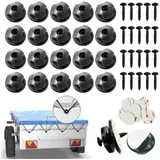 Mumu - Runde Planenhaken inkl. Schrauben 20 Stück Rundknöpfe (20 Stück) für Anhängernetz und Anhängerplane Anhängerhaken aus Hartplastik