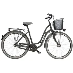 Tourenrad MANHATTAN Damen schwarz matt 7-Gang 48 cm