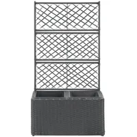 vidaXL Hochbeet mit Rankgitter 58 x 30 x 107 cm Schwarz