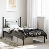 VidaXL Bettgestell mit Kopfteil Metall Schwarz 90x200 cm