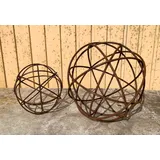 Kugel Drahtkugel Eisenkugel 30 cm Edelrost Gartendeko Rost Metall Eisen Rostfigur Ball Windlicht von Steinfigurenwelt
