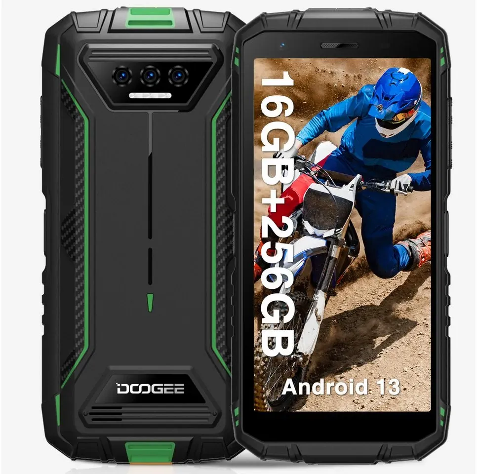 DOOGEE S41MAX Smartphone (5,50 cm/5.5 Zoll, 6 GB Speicherplatz, NFC-Unterstützung für Google Pay) grün