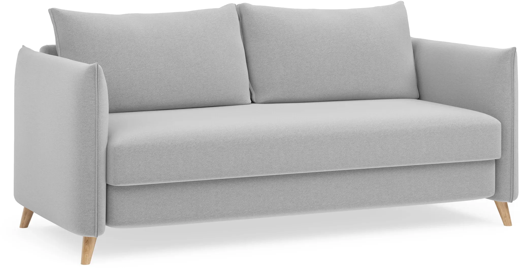 BRUNO Schlafsofa 160cm in Hellgrau | stabiles Massivholz & Boxspringkomfort