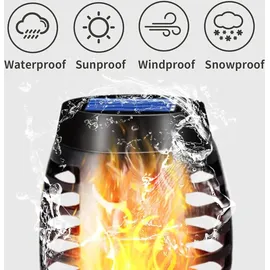 lqwell LQWELL® Solarleuchten Solar Fackellicht für Außen Garten 8 Stück 12 LED Solarlampe mit Realistischer Flammeneffekt IP65 Wasserdicht Gartenfackeln Solar Weg Hinterhöfe Rasen Beleuchtung (8 Stück)