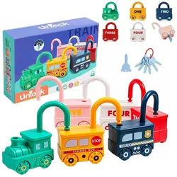 yozhiqu Lernspielzeug Montessori-Schloss- und Schlüsselspielzeug set für Kinder (6-St), Fördert die Feinmotorik bei Kindern, ideales Reisespielzeug, 6er-Pack