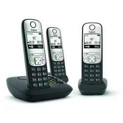 Gigaset A690A Trio mit Anrufbeantworter - Schwarz