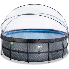EXIT TOYS Stone Pool 450 x 122 cm inkl. Sandfilter und Abdeckung