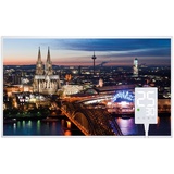 Heidenfeld Infrarotheizung HF-HP105, mit Bild, 16 Motive, 10 J. Garantie, Thermostat, Wandmontage (600 Watt, Köln)