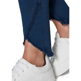 Madeleine Verkürzte 5-Pocket-Hose mit Fransen in marine | Gr.: 36