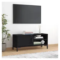 Furnicato TV-Schrank Schwarz 90x30x40 cm Massivholz Kiefer (1-St) schwarz