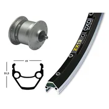 Bikeparts Bike-Parts Laufrad Vorderrad 28x1.75 Zoll Nabendynamo DH-C3003 silber Schnellspanner 36-Loch Exal ZX 19 schwarz silber Nirosta-Speichen
