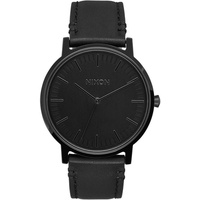 Nixon Mechanische Uhr Nixon Porter Leather A1058-001 Herrenarmbanduhr Design Highlight, Design Highlight schwarz