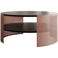 Mirjan24 Couchtisch, Schwarz, Bronze, 1 Fächer, Rund, 75x40x75 cm,