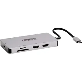 Tripp Lite Tripp USB-C Dock, Dual Display - 4K 60 Hz HDMI, USB 3.2 Gen 1, USB-A Hub, GbE, Memory Card, 100W USB-C 3 Ports), Dockingstation - USB Hub, Grau