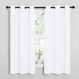 LCAIHONG Verdunklungsvorhänge 80 x 115 cm 100% Blickdicht Thermo Thermovorhang Hitzeschutz Weiche, Gegen Kälte Und Hitze, Waschbar für Hotels Büros Schlafzimmer, Weiß