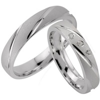 Trauringe123 Trauring Hochzeitsringe Verlobungsringe Trauringe Eheringe Partnerringe SILBER 925 m. 3 Stein J39 52