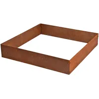 Estexo Beeteinfassung Beetumrandung Quadrat Edel-rost Hochbeet Mähkante Cortenstahl